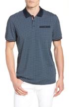 Men's Ted Baker London Pezze Slim Fit Geo Print Polo (m) - Blue