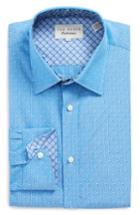 Men's Ted Baker London Steam Trim Fit Stripe Dress Shirt - 32/33 - Blue