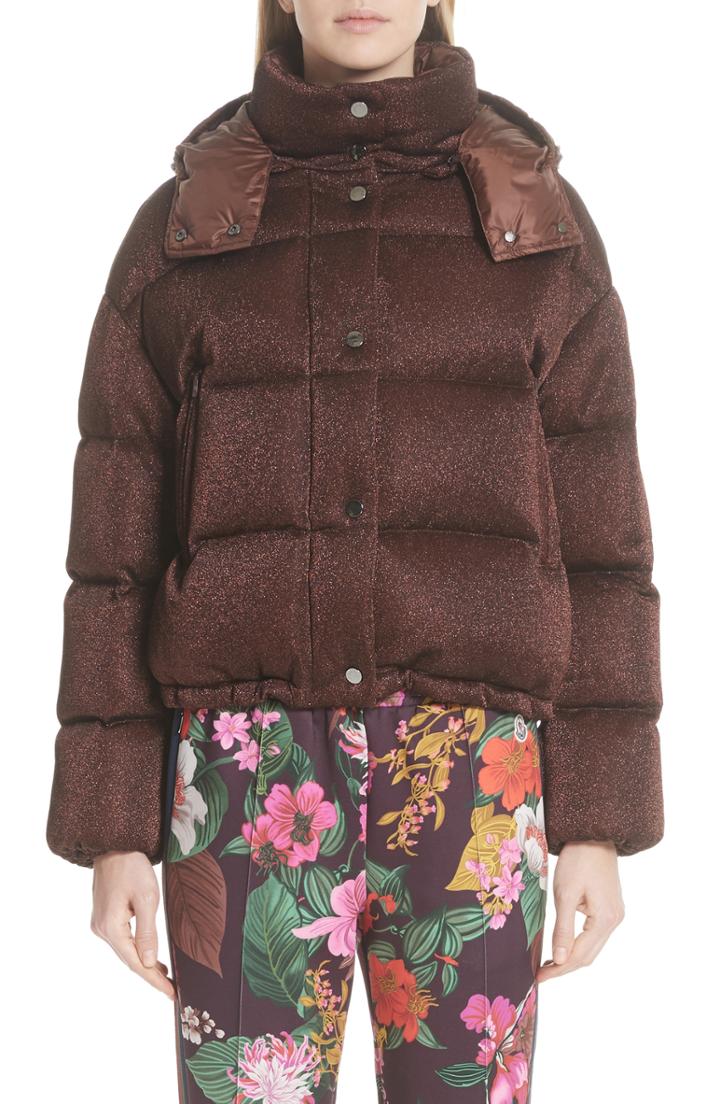 Women's Moncler Caille Metallic Quilted Down Jacket
