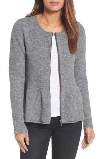 Women's Caslon Peplum Boucle Jacket - Green