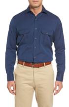 Men's Peter Millar Collection Vintage Discovery Fit Sport Shirt, Size Small - Blue