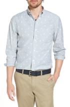 Men's 1901 Trim Fit Giraffe Embroidered Oxford Sport Shirt - Grey