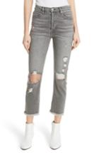 Women's Frame Le Original High Waist Raw Edge Jeans - Grey