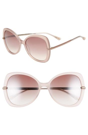 Women's Jimmy Choo Cruz 58mm Butterfly Sunglasses - Nude