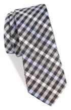 Men's 1901 Wynant Check Skinny Silk Tie, Size - Black