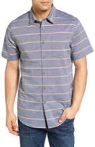 Men's Billabong Flat Lines Stripe Woven Shirt, Size - Blue