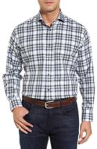 Men's Thomas Dean Corner Stitch Check Sport Shirt - Blue