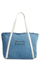 Milly Resting Beach Face Canvas Tote - Blue