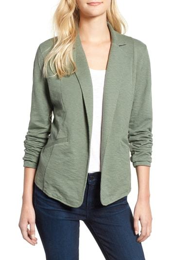 Petite Women's Caslon Knit Blazer, Size P - Green
