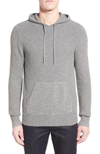 Men's Michael Stars Textured Jersey Hoodie - Grey