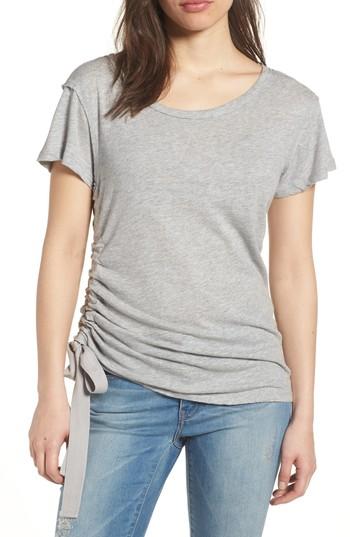 Women's Caslon Shirred Sheer Tee - Black