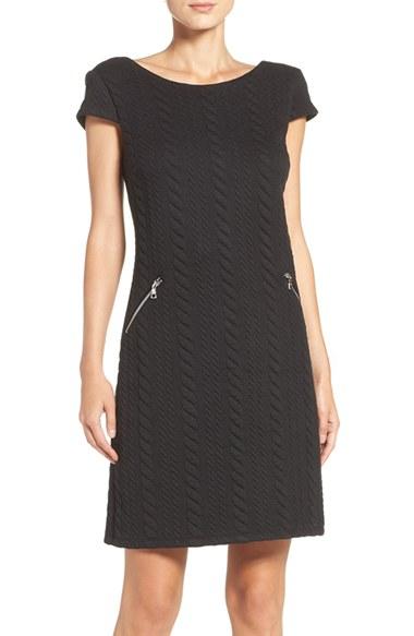 Women's Chetta B Textured Knit Shift Dress