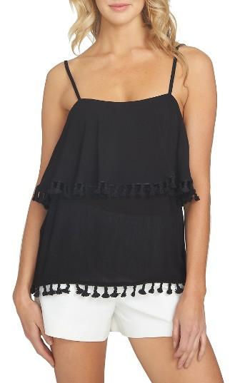 Women's 1.state Pom Pom Tank, Size - Black