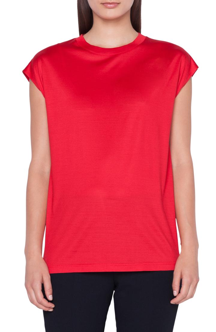 Women's Akris Silk Jersey Tee - Red