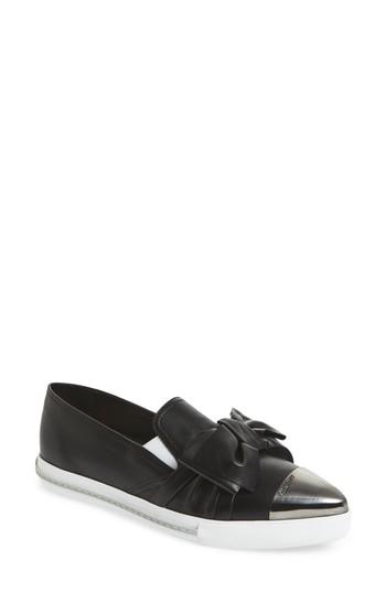 Women's Miu Miu Cap Toe Hidden Wedge Sneaker .5us / 35.5eu - Black