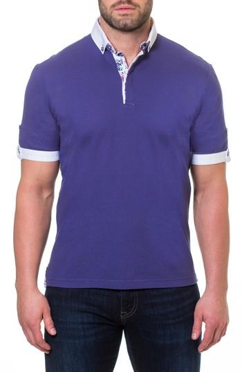 Men's Maceoo Woven Trim Polo (xxl) - Purple