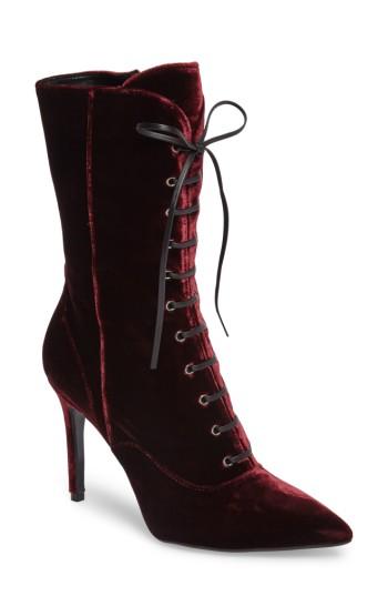 Women's Charles David Loretta Pointy Toe Bootie .5 Eu - Burgundy