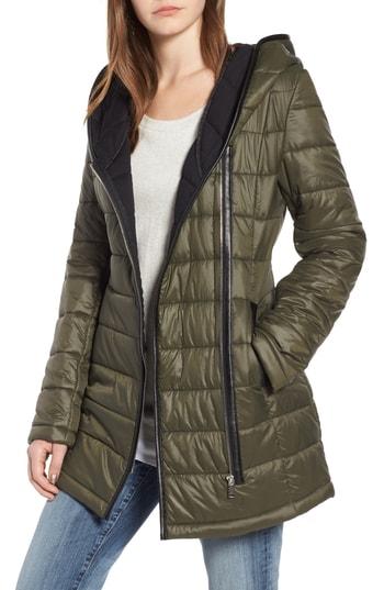 Women's Sam Edelman Asymmetric Quilted Jacket - Green