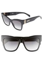 Women's Moschino 53mm Cat's Eye Sunglasses - Black