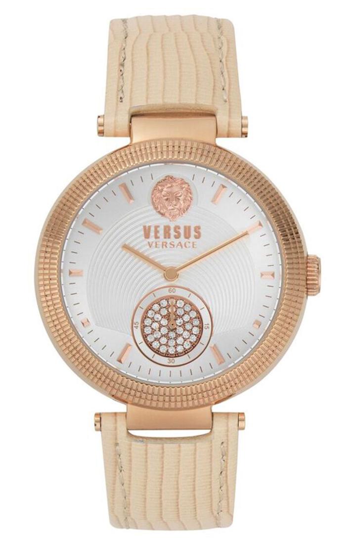 Women's Versus Versace Star Ferry Leather Strap Watch, 38mm