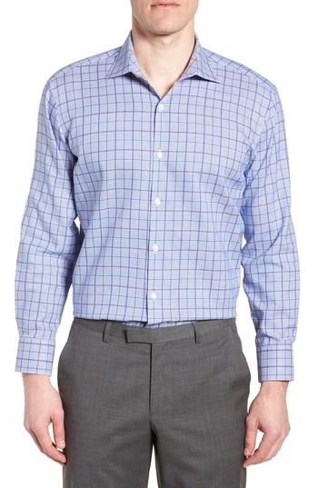 Men's Tailorbyrd Kaden Trim Fit Plaid Dress Shirt .5 - 32/33 - Blue