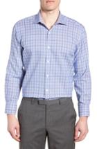 Men's Tailorbyrd Kaden Trim Fit Plaid Dress Shirt .5 - 32/33 - Blue