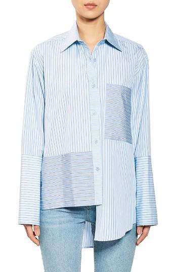 Women's Topshop Boutique Reconstructed Stripe Shirt