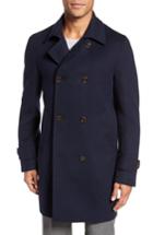 Men's Eleventy Wool Double-breasted Top Coat Us / 48 Eu R - Blue