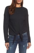 Women's Lucky Brand Tie Front Sweater - Black
