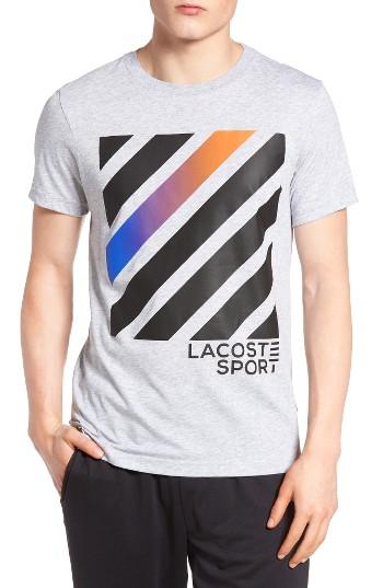 Men's Lacoste Angled Graphic T-shirt (xl) - Grey