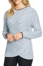 Women's Cece Double Layer Cable Stitch Sweater, Size - Grey