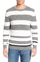 Men's Nordstrom Men's Shop Stripe Crewneck Sweater - Ivory