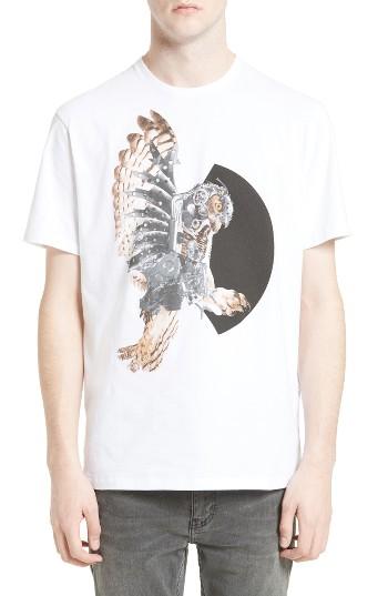Men's Neil Barrett Mechanical Owl Graphic T-shirt