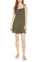 Women's Topshop Button Down Rib Minidress Us (fits Like 0) - Green