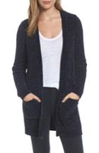 Petite Women's Halogen Chenille Cardigan P - Blue
