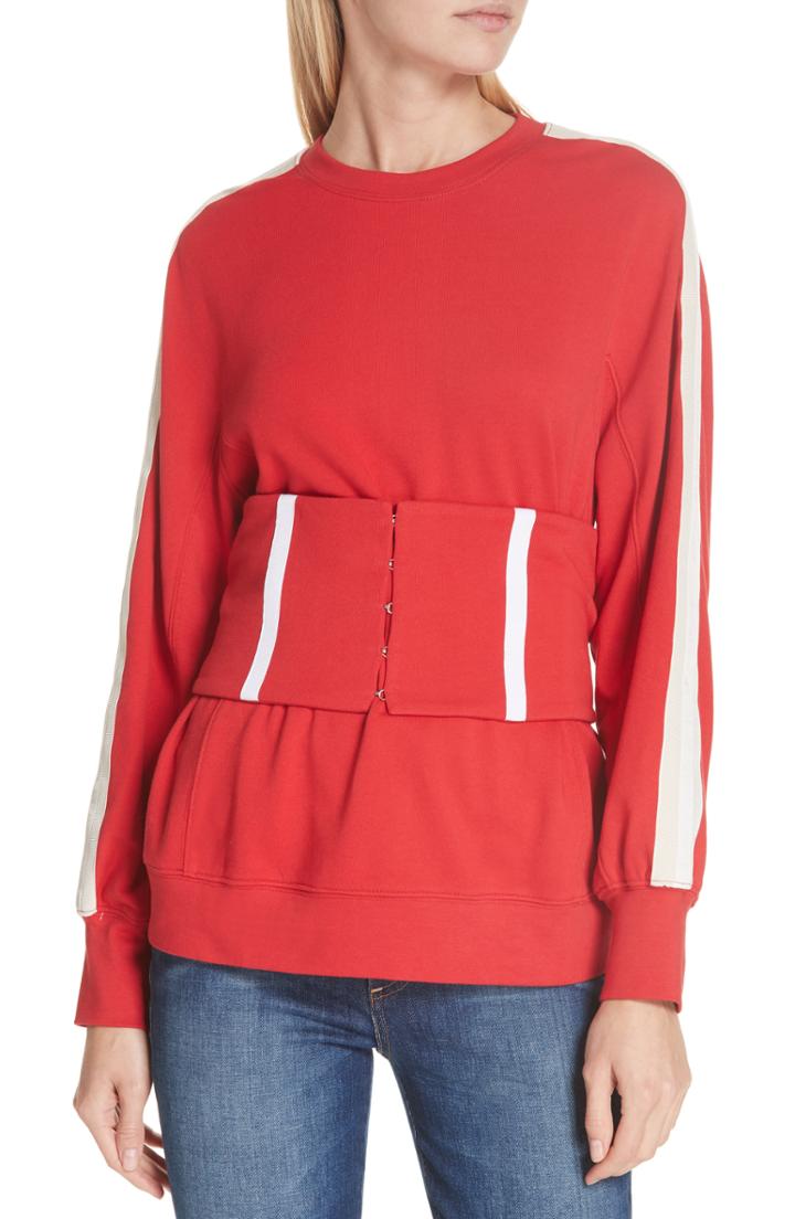 Women's Jonathan Simkhai Corset Sweatshirt - Red