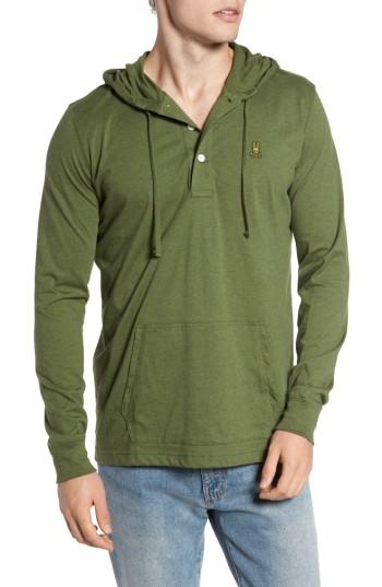 Men's Psycho Bunny Delano Henley Hoodie - Green