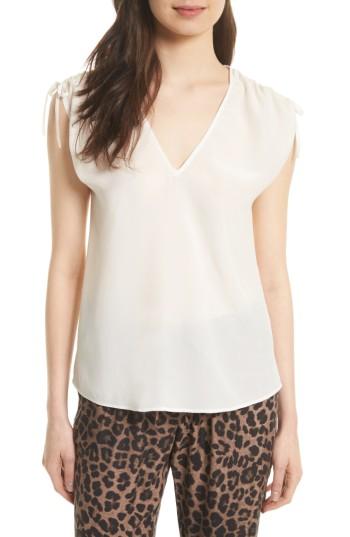Women's Joie Alisha Tie Shoulder Silk Top, Size - White