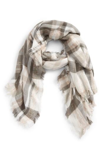 Women's Emanuel Geraldo Plaid Tweed Scarf, Size - Grey