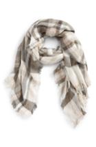 Women's Emanuel Geraldo Plaid Tweed Scarf, Size - Grey