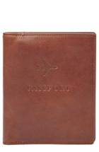 Men's Fossil Leather Passport Case - Metallic