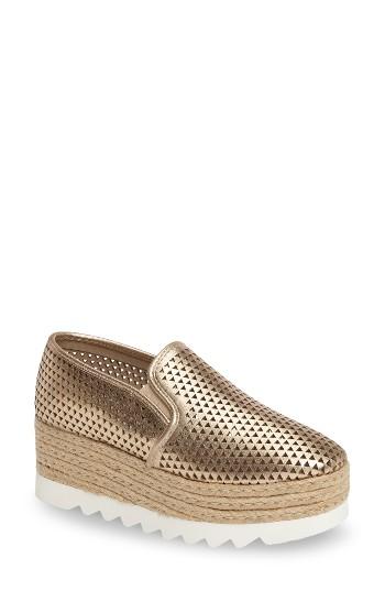 Women's Steve Madden Koreen-p Platform Sneaker .5 M - Metallic