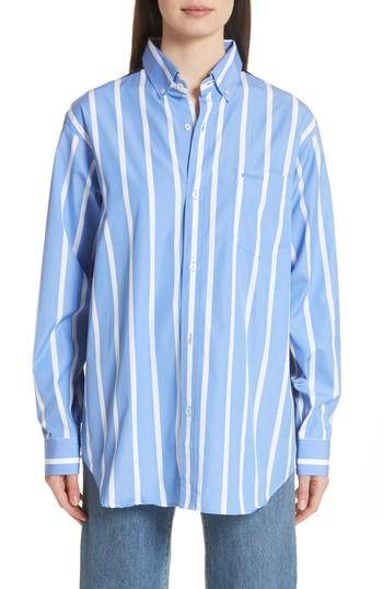 Women's Vetements Front To Back Cotton Shirt - Blue