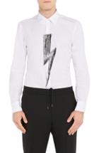 Men's Neil Barrett Lightning Bold Poplin Shirt - Black