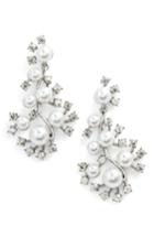 Women's Oscar De La Renta Scattered Imitation Pearl & Crystal Drop Earrings