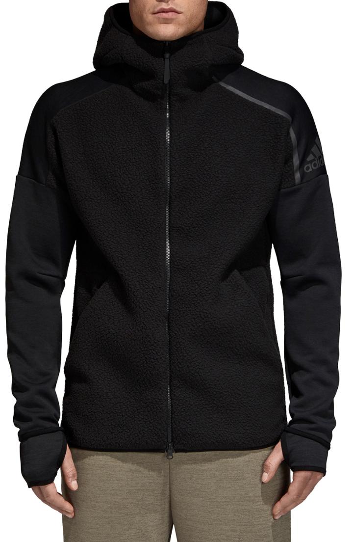 Men's Adidas Z.n.e. Doubleknit Fleece Zip Hoodie - Black