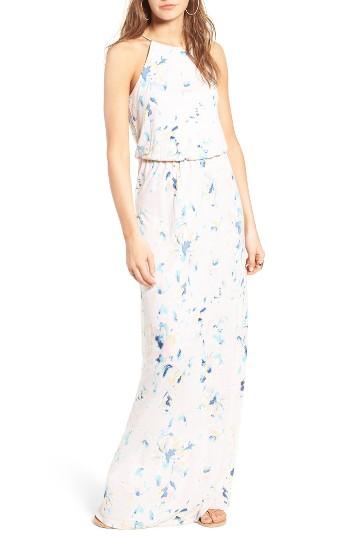 Women's Lush High Neck Maxi Dress - Pink