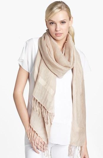 Halogen Linen Blend Scarf Womens Tan Nomad One Size | LookMazing