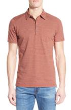 Men's Nau 'echo' Stripe Jersey Organic Cotton Polo - Red