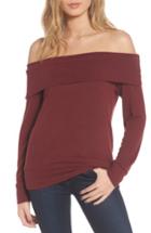 Women's Cupcakes And Cashmere 'brooklyn' Off The Shoulder Top - Burgundy